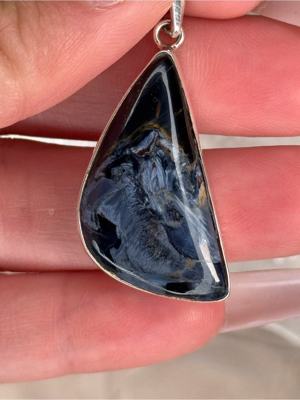 ✨ Natural Pietersite Pendant | Teardrop |Sterling Silver 925